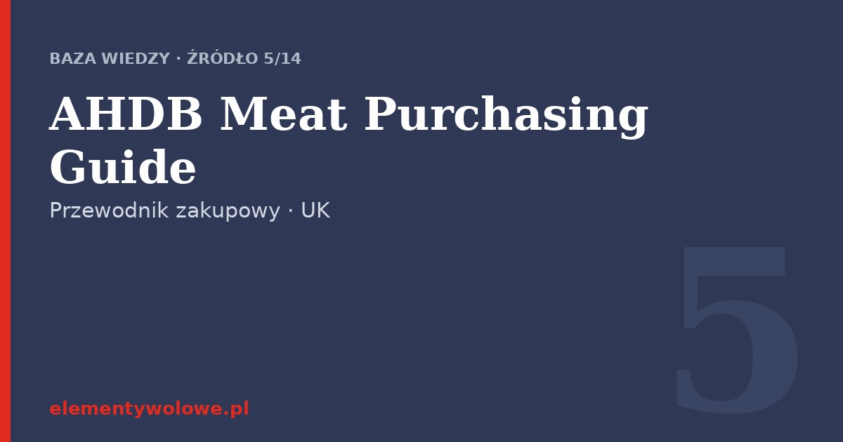 AHDB — Meat Purchasing Guide (Wielka Brytania)