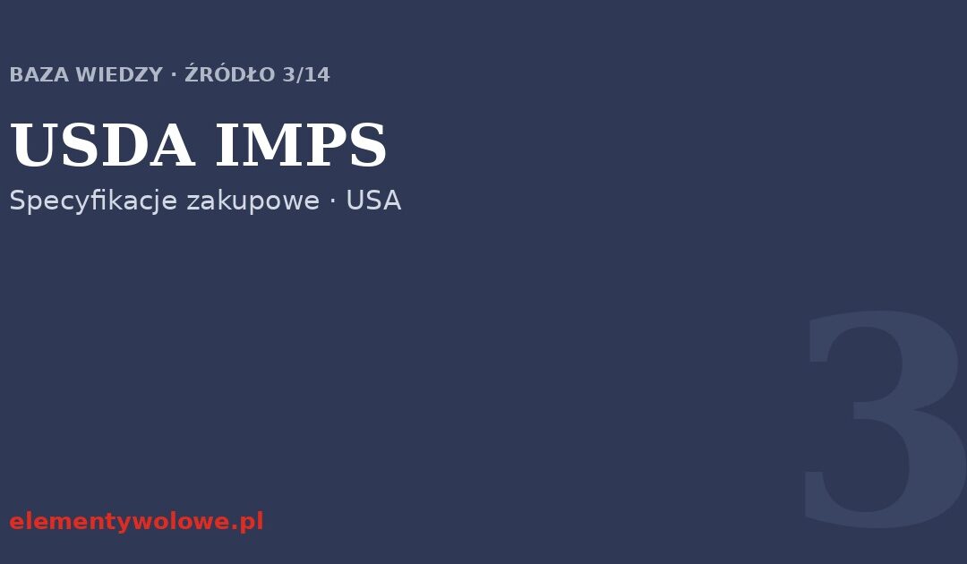 USDA IMPS — Institutional Meat Purchase Specifications
